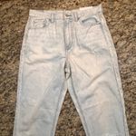 American Eagle NWT  Women Jeans‎ 12 Tall Denim Mom Jean Bleached Out Raw Edge Photo 0