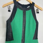 Sea New York‎ Womens Colorblock Sleeveless Leather Trim Dress Green Black Size 2 Photo 5