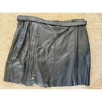 wilson's leather  Maxima Vintage Belted Mini Skirt Size 14 Black 90s‎ Y2K Grunge Photo 3