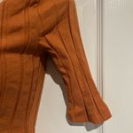 MONROW Cut Out Ribbed‎ Orange Short Sleeve High Mock Neck Dress Size Small NWOT Photo 5