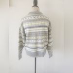 American Eagle  Fair Isle Sweater Women's Crew Oversized Size M Cabincore Cottage Photo 3