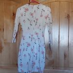 Frederick's of Hollywood New Juniors  Floral Pink & Cream Faux Wrap Dress 3/4 Photo 2