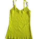 Bebe Ribbed Chain Detail Lime Tank Top Size Medium Photo 4