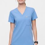 FIGS  Catarina Ceil Blue Scrub Top Shirt Size XL Photo 0