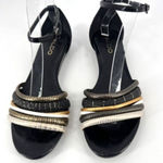 ALDO Gold Silver Metallic Strappy Women’s Flats Sandals Size 7.5 leather Photo 0