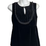 J.Crew  Black Velvet Ruffle Sleeveless Smocked Top Y2K Photo 11
