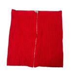 Urban Outfitters  red mini‎ skirt front zipper rib knit large Photo 2