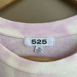 525 America 525 Tie Dye Short Sleeve Sweatshirt Dress in Electric Lilac Size Extra Small Photo 7