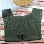 Soft Surroundings  green chino pants‎ w/ gold buttons Women’s Size S Photo 3