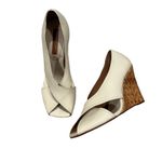 BCBGMAXAZRIA Raisa White Cream Leather Wedge, Sz 6.5 Photo 1