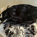 Lillie Rubin White Black Floral Strapless Beaded Evening Dress 12 Photo 15