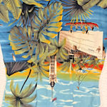 VTG Shannon Marie Dress Womens Medium 10 Hawaiian Sleeveless Ship Print 90s Blue Photo 2