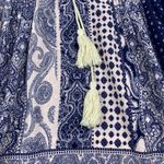 Umgee  Women's Size Small Mixed Print Blouse Bohemian‎ Tassel Oversize Peasant Photo 5