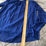 SoTeer Womens Royal Blue Pleated Long Sleeve Blouse Size L keyhole back career Size L Photo 4