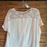 Gap XL White Muslin & Lace Top Photo 3
