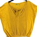 prAna Top Womens XS Mustard Yellow Ocupas Popover Pintuck Organic Athleisure Photo 0