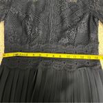 Alex Marie  Lace Chiffon Knee Length Pleated Dress 3/4 Sleeve Navy Women’s Size 6 Photo 6