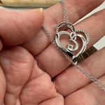 I Love You To The Moon And Back Double Heart Sterling Necklace Silver Photo 2