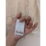 Mudd  Women's Top Blouse Lace Lined Cold Shoulder Key Hole Back Ivory Size Medium Photo 5