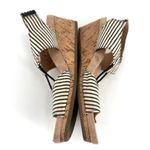 Abella Women's Mariah Striped Strappy Cork Wedge Sandals Black White Size 6 Black Photo 2