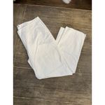 Vince Cropped Flare White Poplin Pant Coastal Nautical Size Small Side Zip Photo 3