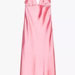 ZARA  Maxi dress Pink Satin ruffle bodycon party wedding summer evening Photo 9