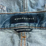 Aeropostale  blue distressed button front high rise boyfriend shorts in size 2 Photo 3
