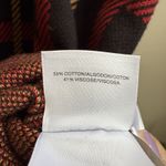 Anne Klein  Women's Size M Poncho Sweater Red Black Cotton Blend Photo 6