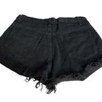 Princess Polly Cut Off Eddie Highwaisted Jean Short Shorts Black Size 4 Photo 1