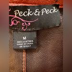 Peck & Peck  Women's Leather Orange Jacket Photo 5