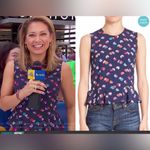 Rebecca Taylor  Women Size‎ 0 Sakura Floral Blue Top Silk Blend Photo 2