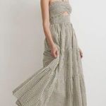 Madewell Modular gingham tiered removeable midi dress Photo 0