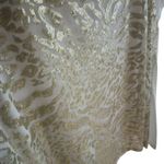 Bob Mackie  White Short Sleeve Scoop Neck Lightweight T-Shirt Gold Sequin Size XL Photo 2