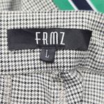 Frmz Gray Houndstooth Stripe Chic Office Work Formal KPop Preppy Pants Large Photo 12