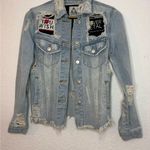 Unif  Light Blue Distressed Jean Jacket Photo 0