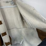 L.L.Bean Faux Suede Sherpa Coat Womens M Brown Button Front Winter Ranch Jacket Size M Photo 7