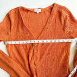 Camila Coelho Tais Long Sleeve Crinkle Top Orange Small Photo 9