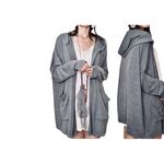 Young Fabulous and Broke Ottawa Oversized Women's Gray Hooded Sweater cardigan Size M Photo 1