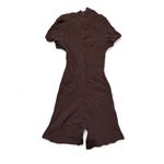 Brown Ribbed Short Sleeve Romper Size L Photo 1