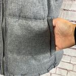 Old Navy Herringbone Heather Gray Fleece Lined Puffer Vest. Like new. Fleece lined pockets. Collar can be worn up or down. Very warm.  24.5” long 17.5” bust approximately Photo 2