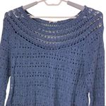 Vintage America Blues Crochet Blue Sweater Size Large Blue Size M Photo 1
