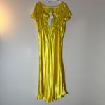 NWT Mille Eloise Ruffle Sleeve Dress Citron Yellow Satin Size Large Photo 1
