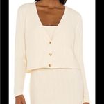 Saylor  Cableknit Cropped Ivory Cardigan Photo 1