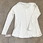 Como vintage White with Heathered Blue Long Sleeve V-Neck Top - NWT Photo 1