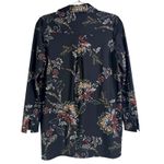 Jude Connally Melody Floral Black Long Sleeve Collared Printed High Low Top Sm S Photo 7