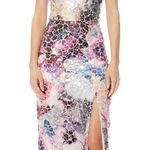 Theia Joy Column Gown‎ Size 6 NWT Sequins Floor Length Pink Photo 0