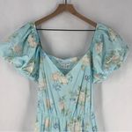 Love Shack Fancy  X Target Estelle Puff Sleeve Dress Pastel Blue Floral Midi‎ Photo 3