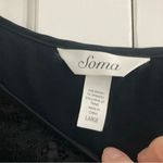 Soma Womens Black Lace Tunic Top Shirt L Rayon Spandex Size L Photo 4