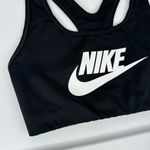 Nike  Swoosh Futura Womens Sports Bra Sz XS Black White Dri Fit Photo 4