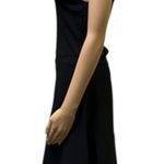 Ann Taylor  Black Mesh Top Fit Flare Zip Side Sleeveless Midi Dress Womens Small Photo 3